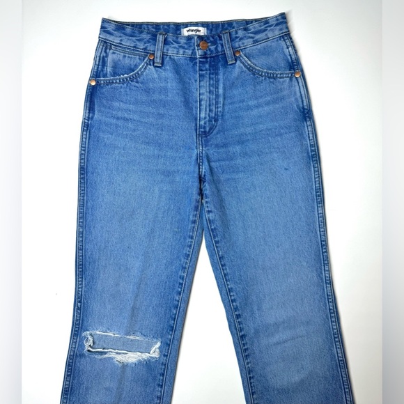 Wrangler Women’s Wild West High Rise Straight Leg Classic Blue Jeans Size- 24 - Picture 2 of 10